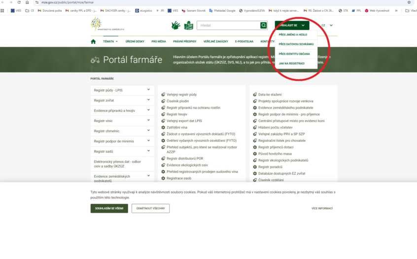 Portál Farmáře - podání žádosti o dotaci na lesnickou techniku 2026